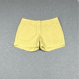 J.Crew Chino Shorts Womens 6 Mid‎ Rise Yellow Casual Preppy Cotton